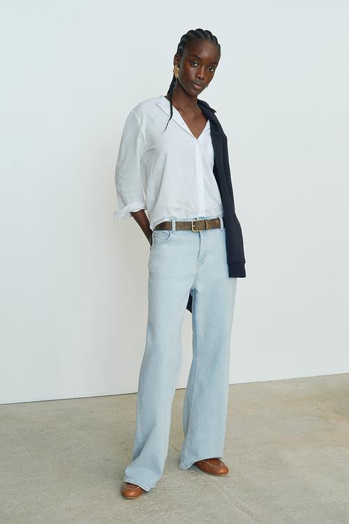 Wide high jeans - light denim blue 