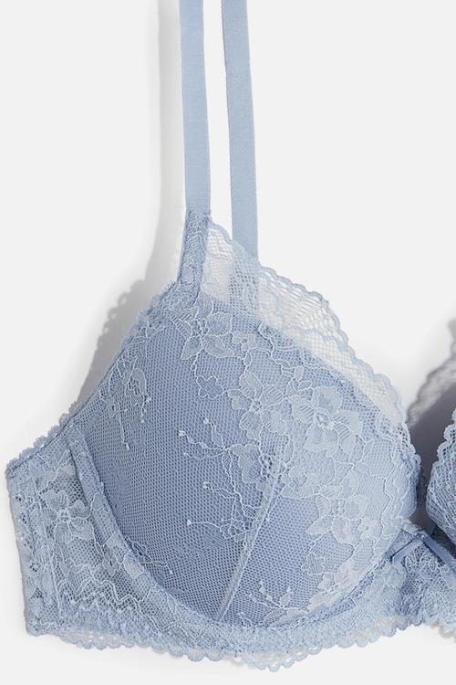 Lace push-up bra - light blue