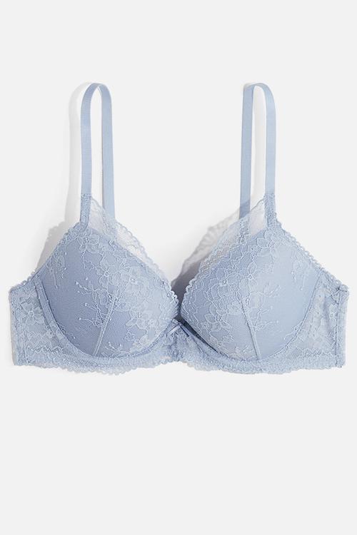 Lace push-up bra - light blue