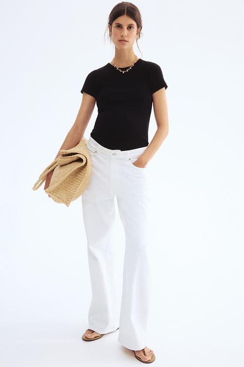 Mama ribbed top - black