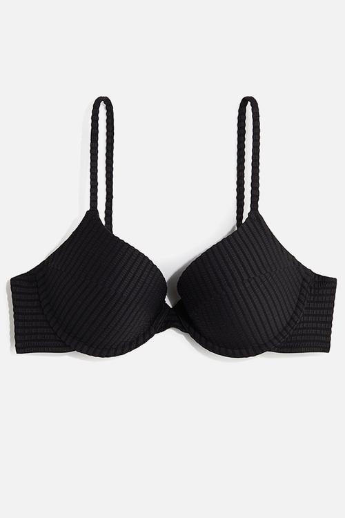 Push-up bikini top - black