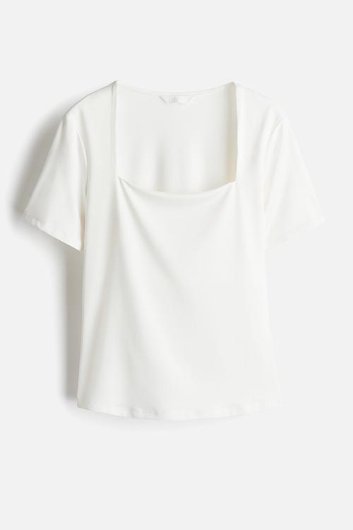 Square-neck top - white