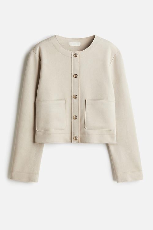 Pocket-detail cardigan - light beige