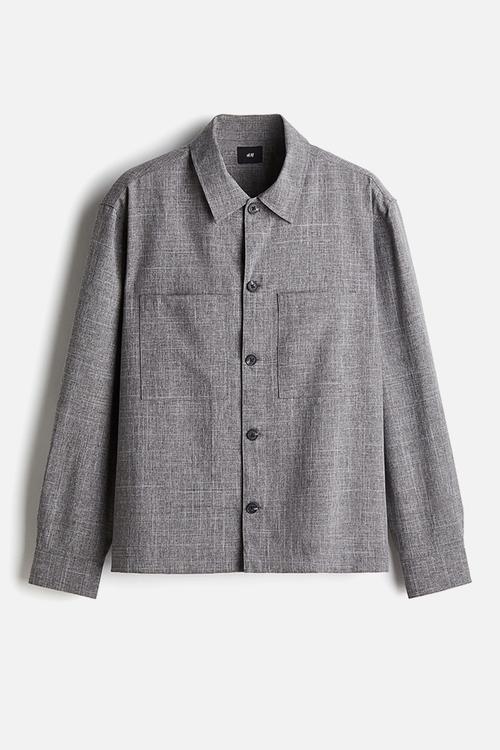 Regular fit overshirt - grey marl