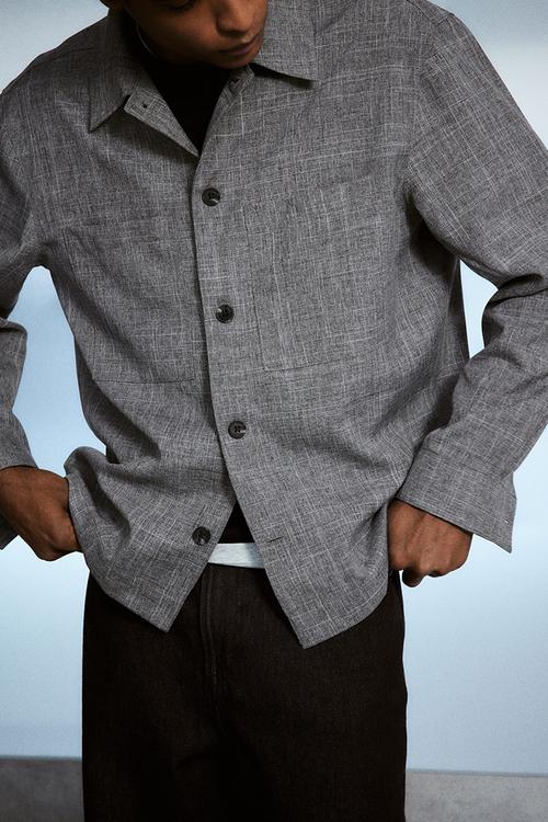 Regular fit overshirt - grey marl