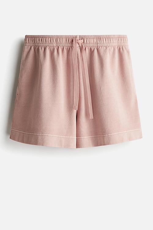 Washed cotton sweatshorts - dusty pink