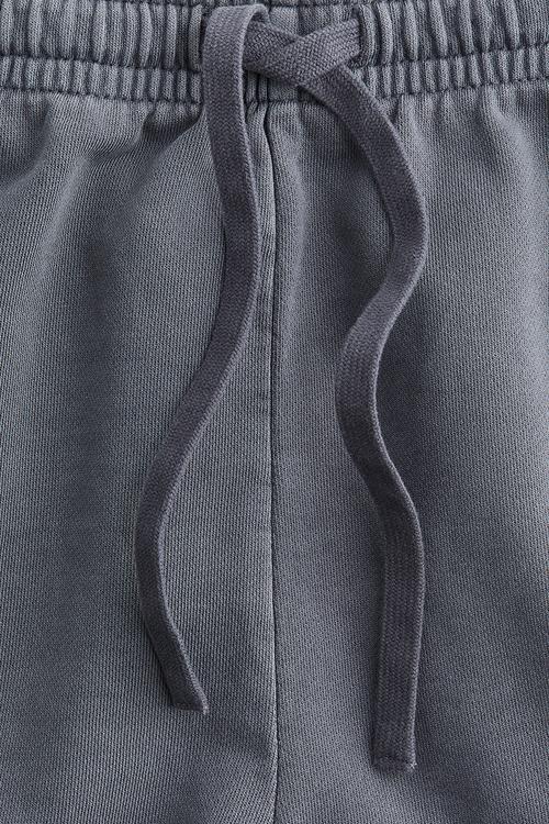 Washed cotton sweatshorts - blue & grey 