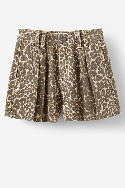 Sarai pleat front denim short - summer leopard