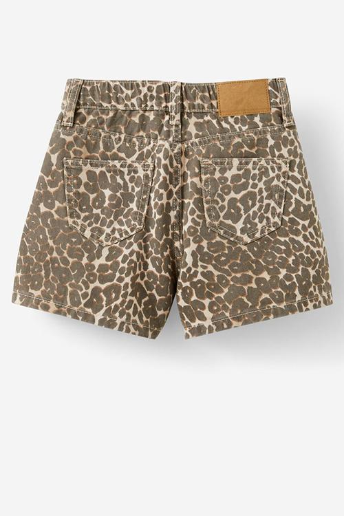 Sarai pleat front denim short - summer leopard