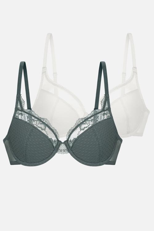 Plus Arista 2 pack demi - green/ivory