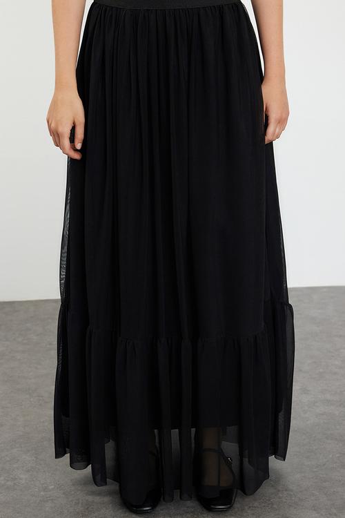 Lined woven skirt - black