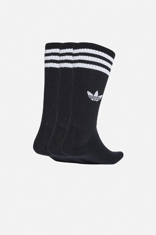 3-Stripes High Crew Socks 3 Pairs - Black