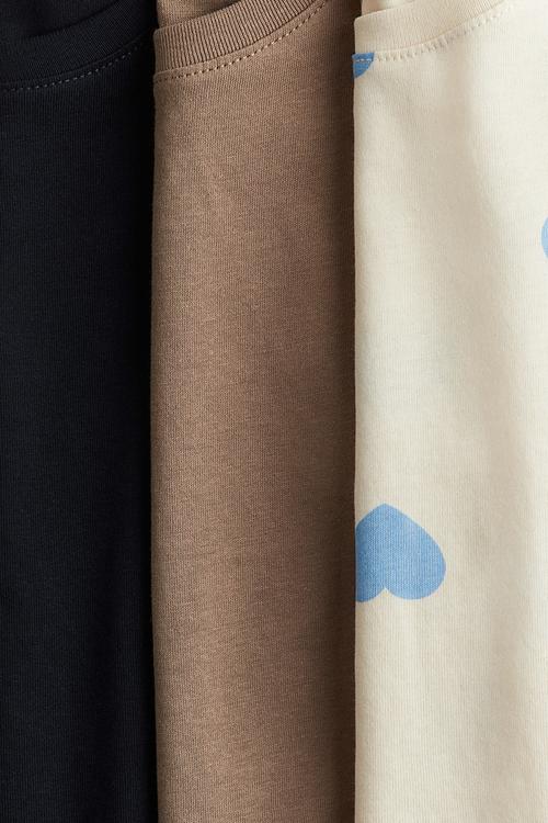 3 pack cotton tops - cream hearts