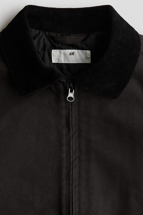 Cotton canvas jacket - black
