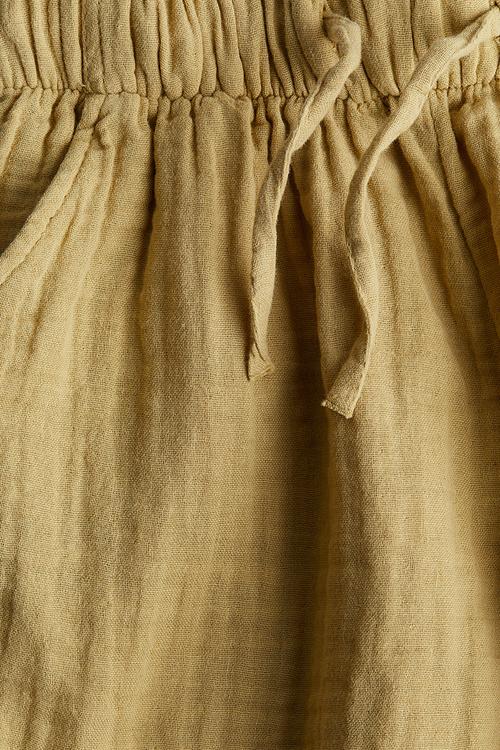 Cotton muslin shorts - dusty yellow