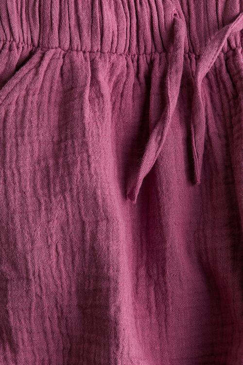 Cotton muslin shorts - plum
