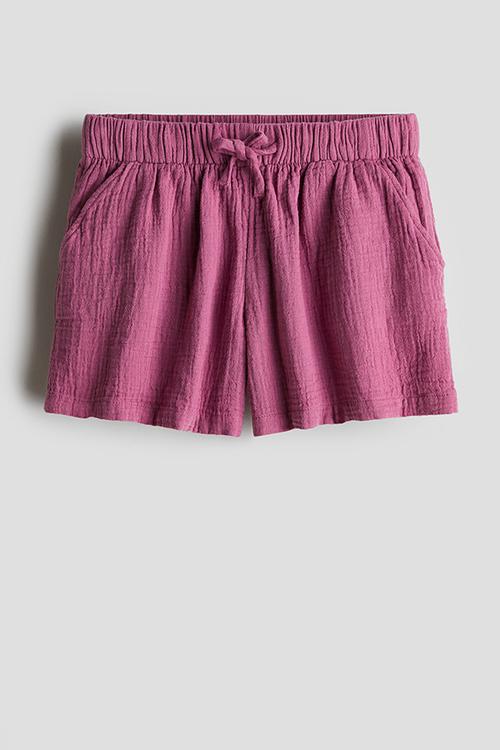Cotton muslin shorts - plum
