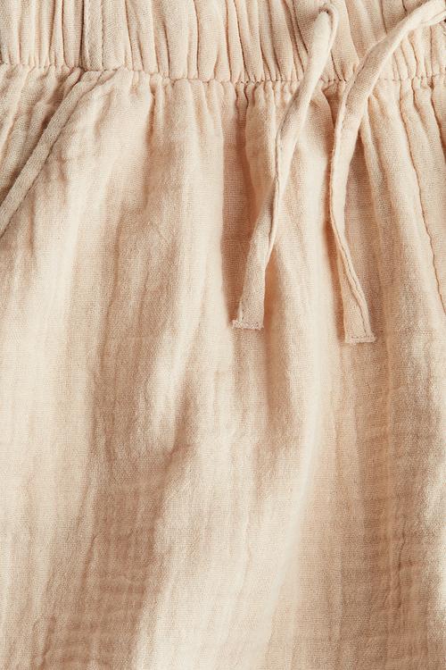 Cotton muslin shorts - dusty peach