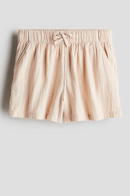 Cotton muslin shorts - dusty peach