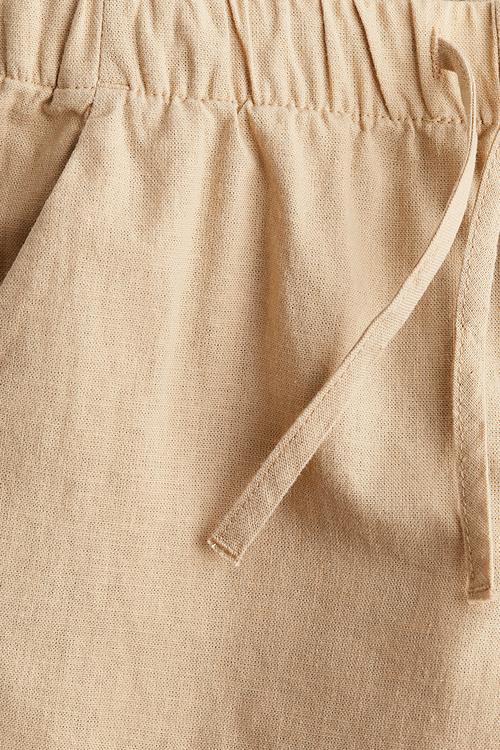 Linen-blend joggers - beige