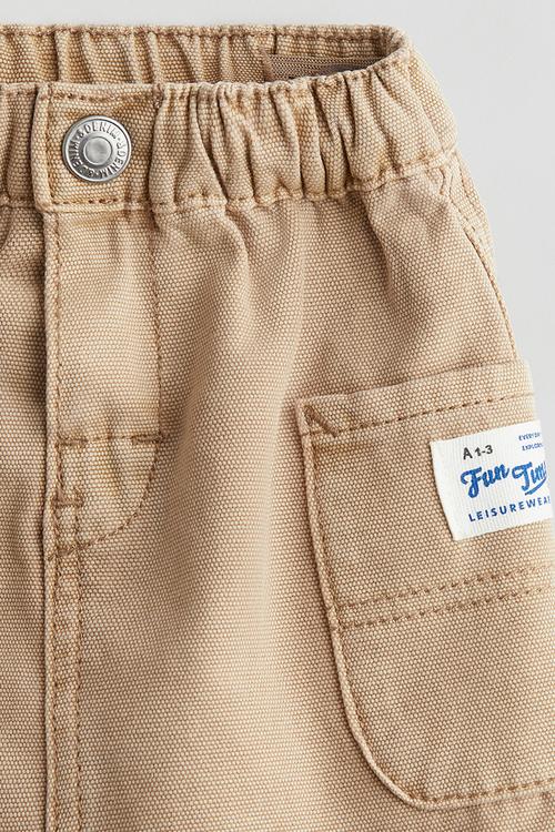 Cotton canvas skirt - beige