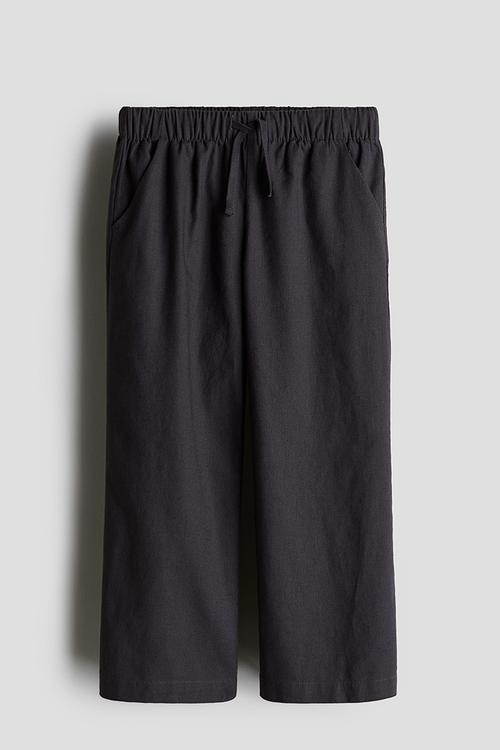 Linen-blend joggers - dark grey