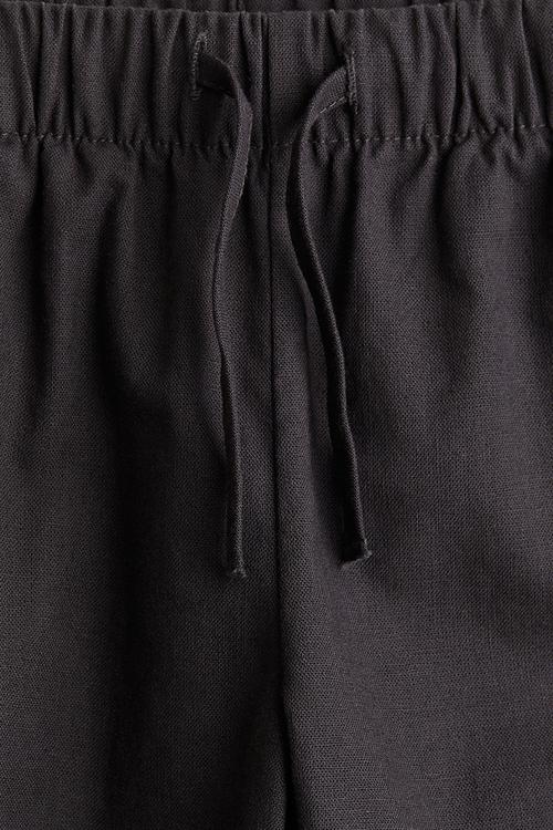 Linen-blend joggers - dark grey
