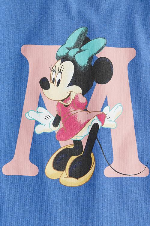 Print-motif jersey top - blue minnie mouse