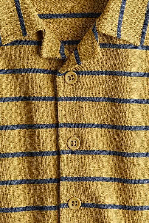 Sweatshirt resort shirt - dark yellow striped