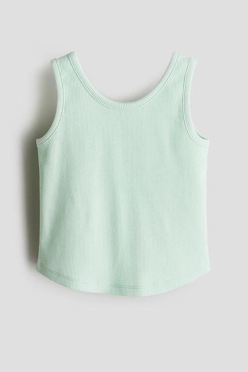 Ribbed jersey vest top - mint green