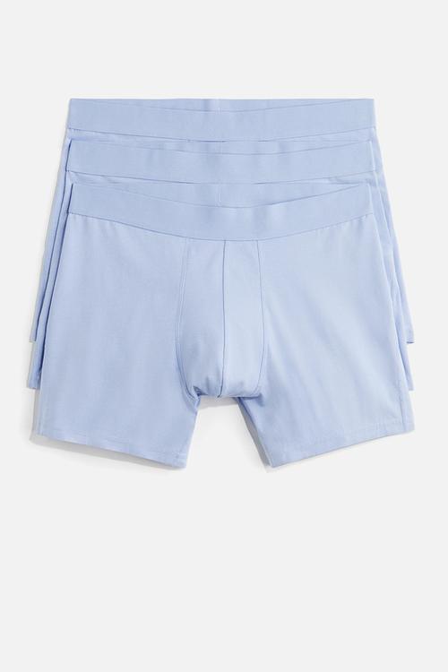 3-Pack mid trunks with lycra® - light blue