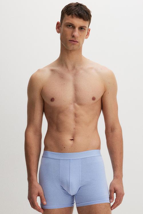 3-Pack mid trunks with lycra® - light blue