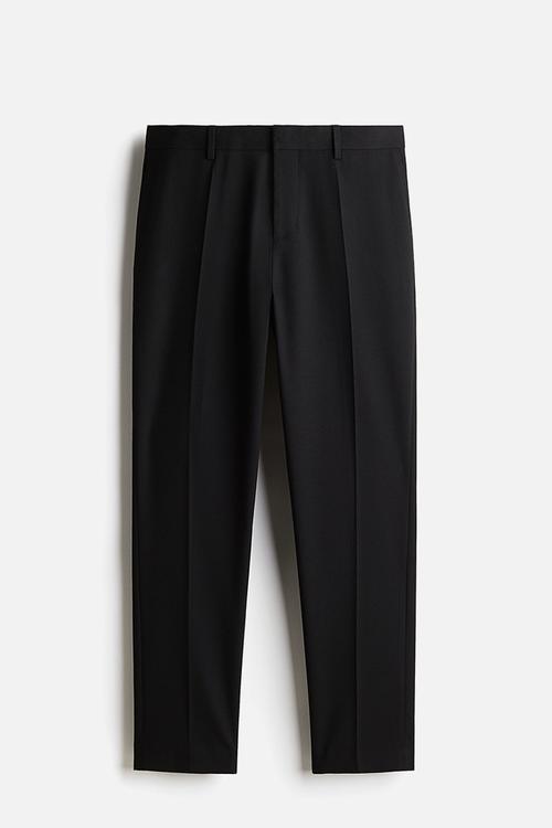 Slim fit suit trousers - black
