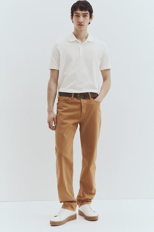 Regular fit piqué polo shirt - white