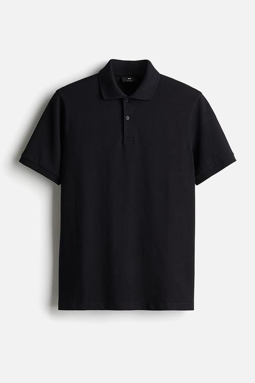 Regular fit piqué polo shirt - navy blue