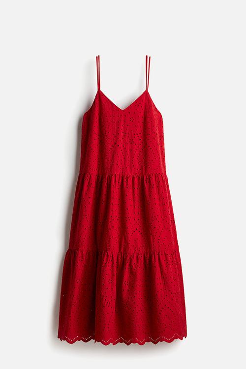 Broderie anglaise dress - red