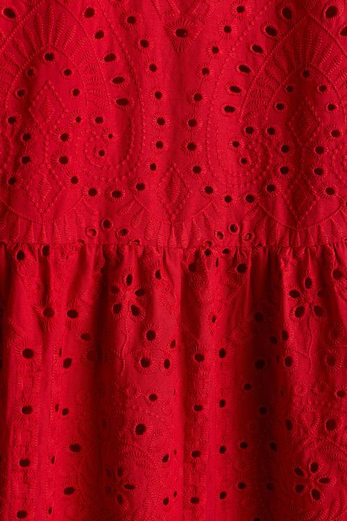 Broderie anglaise dress - red