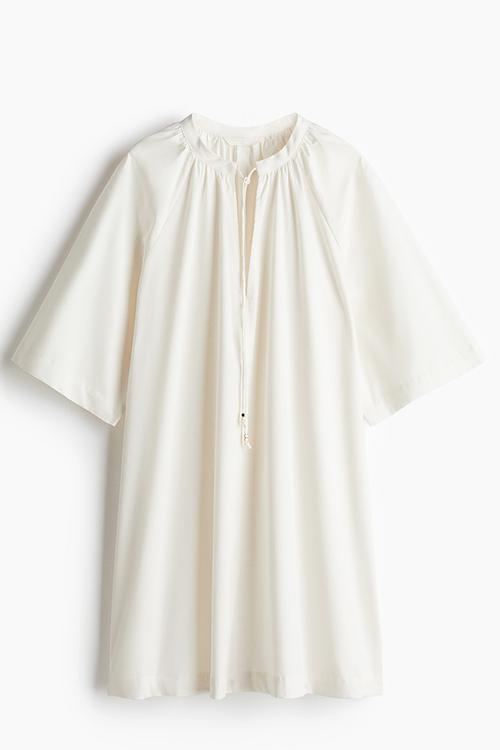 A-line cotton dress - white
