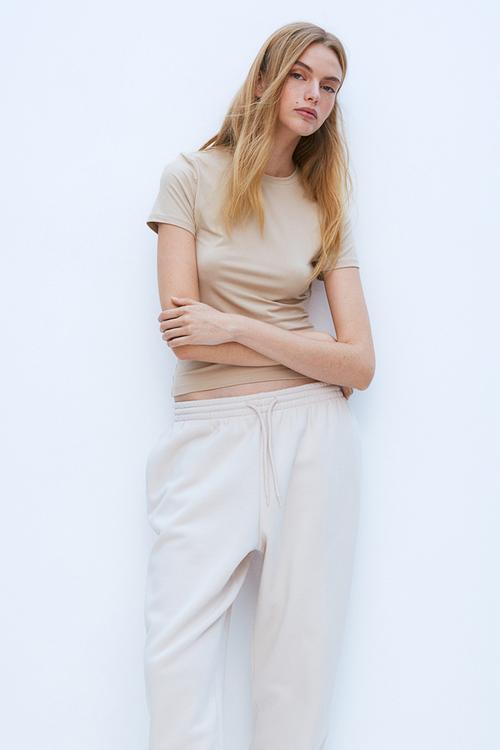 Fitted t-shirt - beige