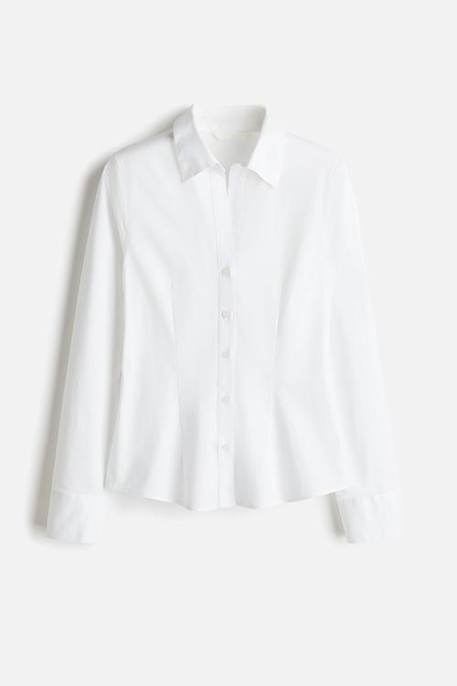 Stretchy cotton shirt - white