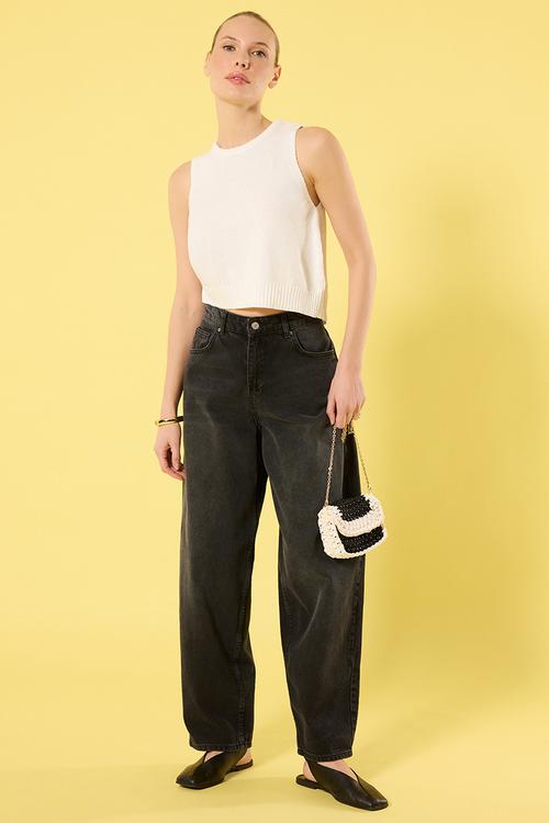Backless Detailed Ribbon Thin Blouse - ecru