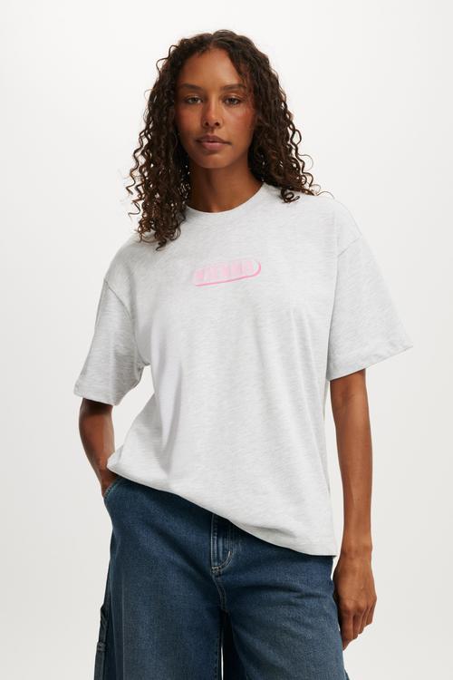 The premium boxy graphic tee - venice/ soft grey marle