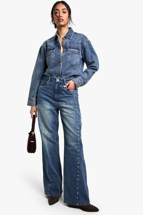 Stud detail jean - mid blue