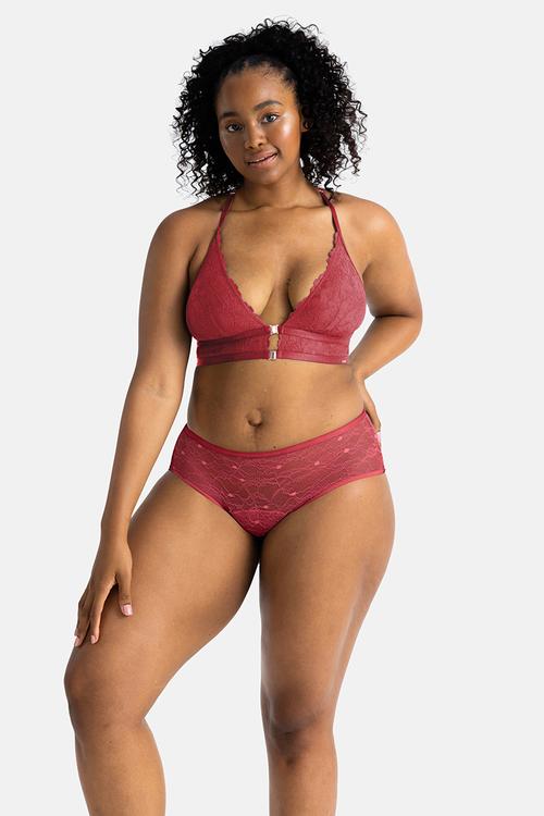 Curvy Vada/eco-moon lace - red