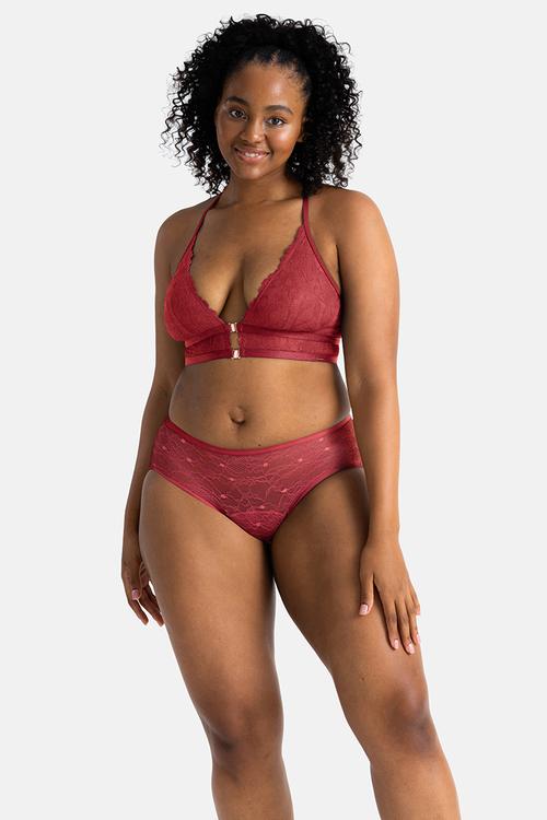 Curvy Vada/eco-moon lace - red