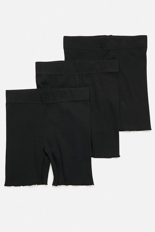 Girls multipack hailey bike short - black rib