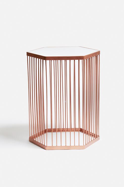Hexagon mirror table
