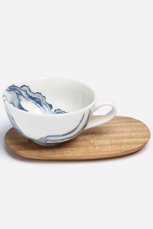 Cappuccino indigo cup & saucer