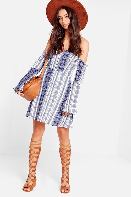 Cold shoulder swing dress 