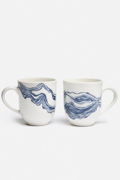 Indigo mug set of 2